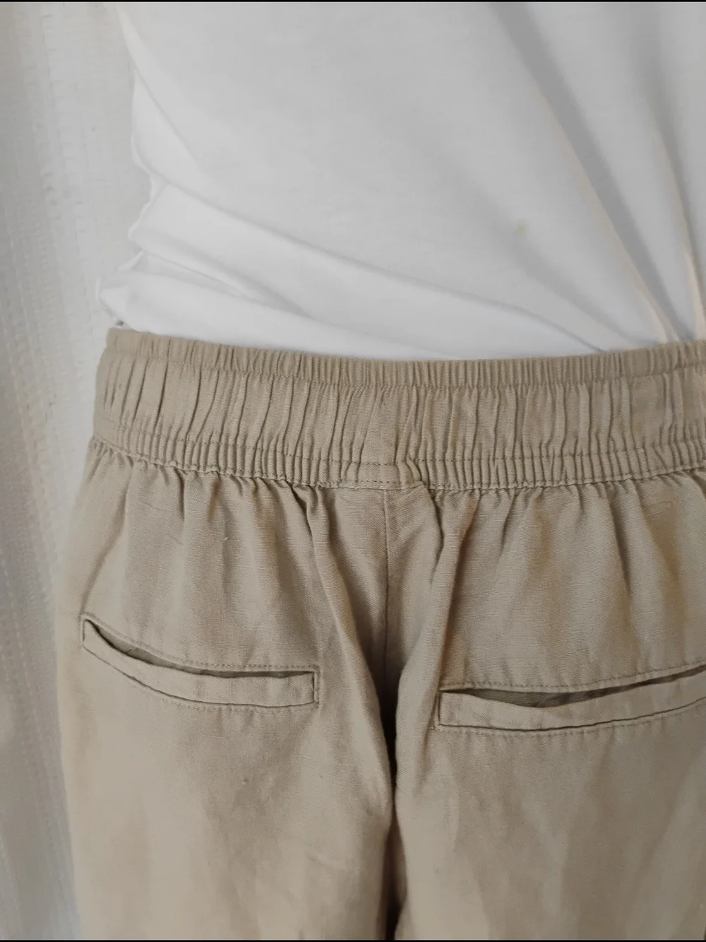 A New Day Women's Beige Drawstring Linen-Blend Pants Size M
